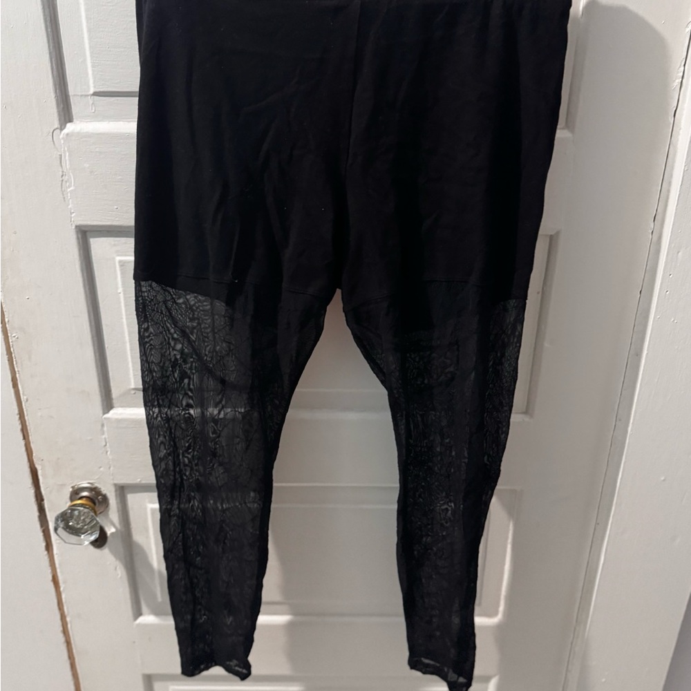 Torrid Black Leggings with spiderwebs tights